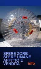 bolla  Zorb, sfera  umana  noleggio e vendita